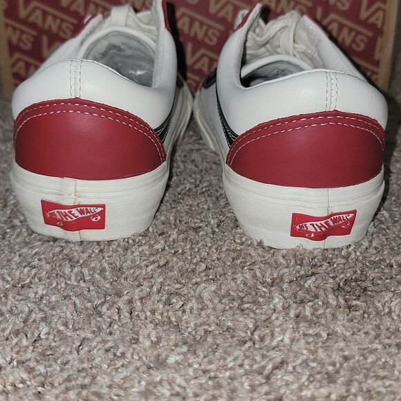 Vans Vault Old Skool VLT LX - Chilli Pepper / Black Leather Shoes Wmn 6 Men 4.5 - Picture 4 of 13